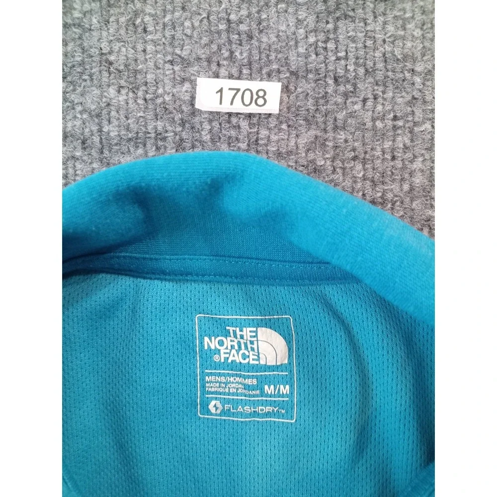 The North Face Polo Shirt Mens Medium Blue FlashDry Short Sleeve Logo